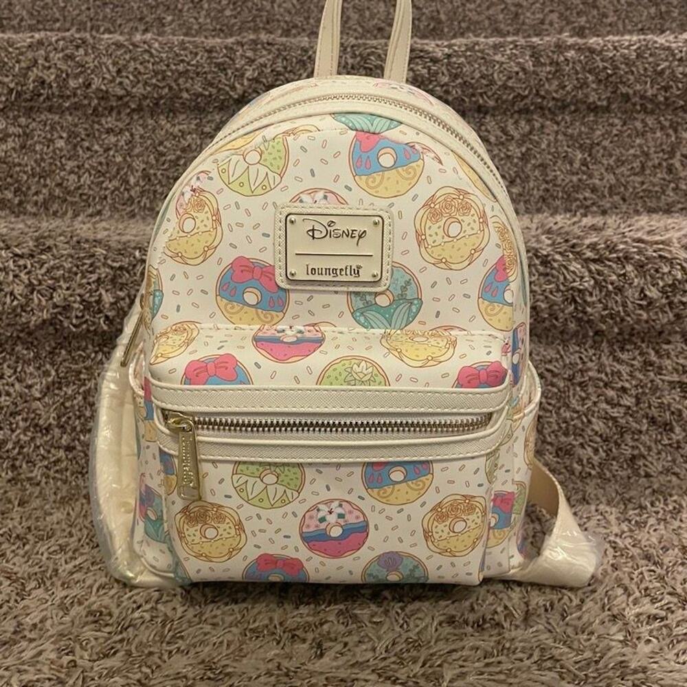 Loungefly Disney Princess Donuts Mini Backpack NWT Sprinkles Pastel Faux Leather